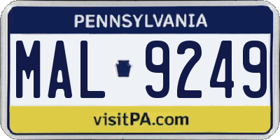 PA license plate MAL9249