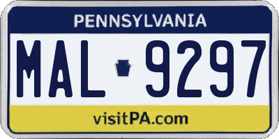 PA license plate MAL9297