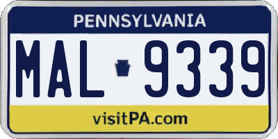PA license plate MAL9339