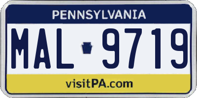 PA license plate MAL9719