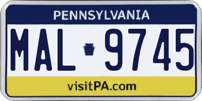 PA license plate MAL9745
