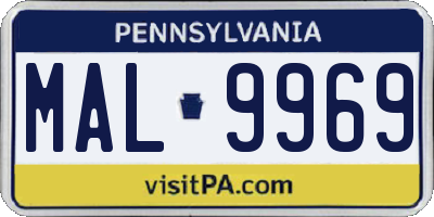 PA license plate MAL9969