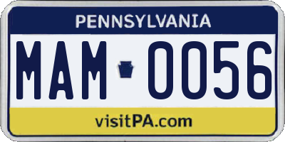 PA license plate MAM0056