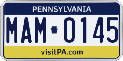 PA license plate MAM0145