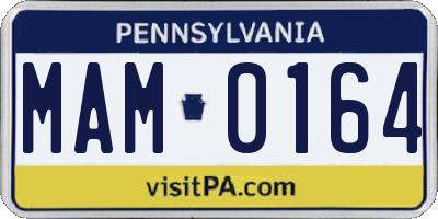 PA license plate MAM0164