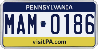 PA license plate MAM0186