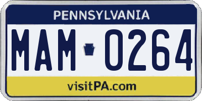PA license plate MAM0264