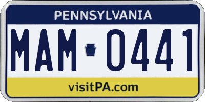 PA license plate MAM0441