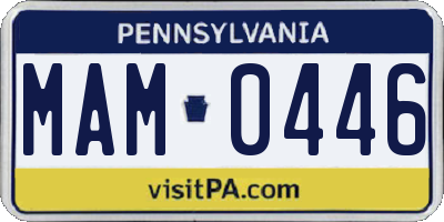 PA license plate MAM0446