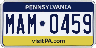 PA license plate MAM0459