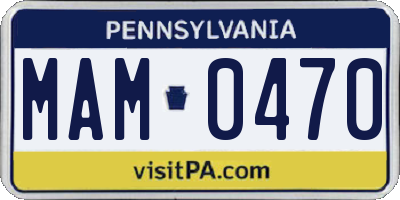 PA license plate MAM0470