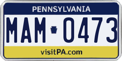 PA license plate MAM0473