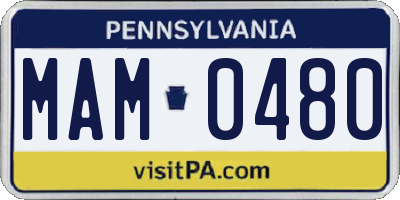 PA license plate MAM0480
