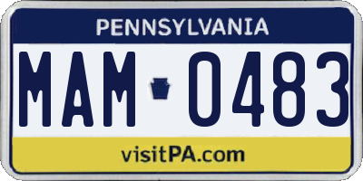 PA license plate MAM0483