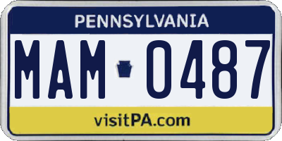 PA license plate MAM0487