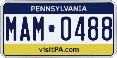 PA license plate MAM0488
