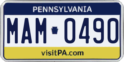 PA license plate MAM0490