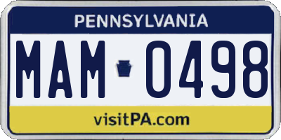 PA license plate MAM0498