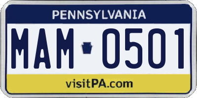 PA license plate MAM0501