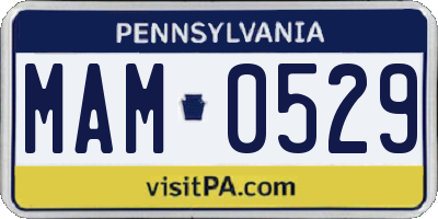 PA license plate MAM0529