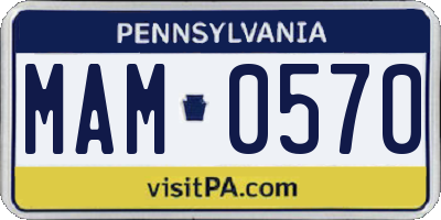 PA license plate MAM0570