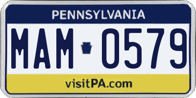 PA license plate MAM0579