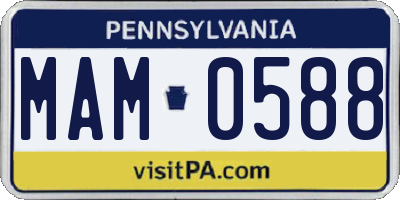 PA license plate MAM0588