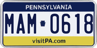 PA license plate MAM0618