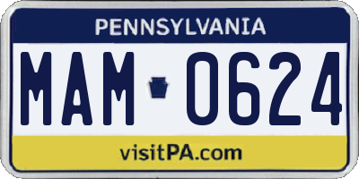 PA license plate MAM0624