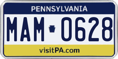 PA license plate MAM0628