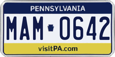 PA license plate MAM0642