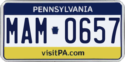 PA license plate MAM0657