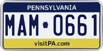 PA license plate MAM0661
