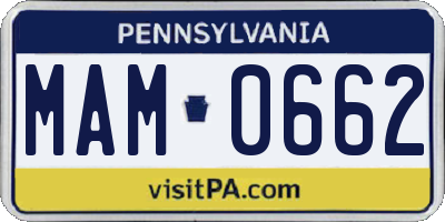 PA license plate MAM0662