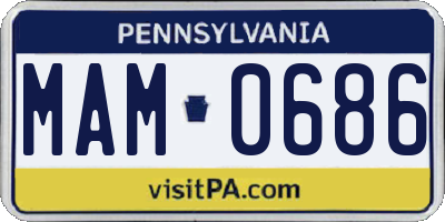 PA license plate MAM0686