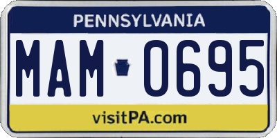 PA license plate MAM0695
