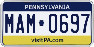 PA license plate MAM0697