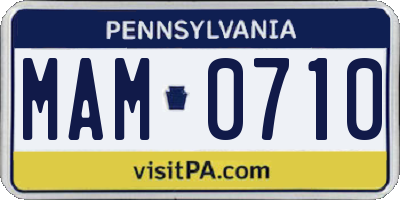 PA license plate MAM0710