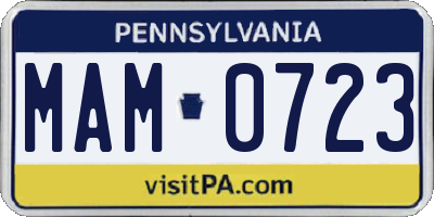 PA license plate MAM0723