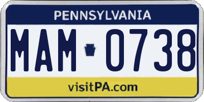 PA license plate MAM0738