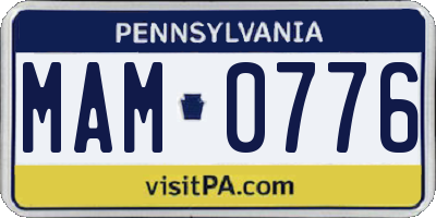 PA license plate MAM0776