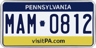 PA license plate MAM0812