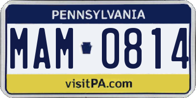 PA license plate MAM0814