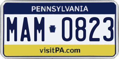 PA license plate MAM0823