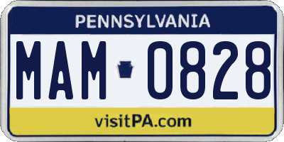PA license plate MAM0828