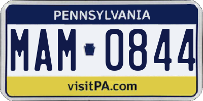 PA license plate MAM0844