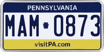 PA license plate MAM0873