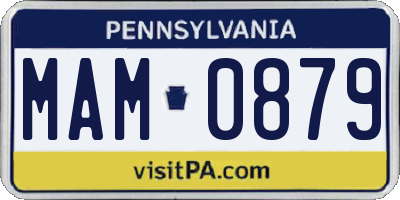 PA license plate MAM0879