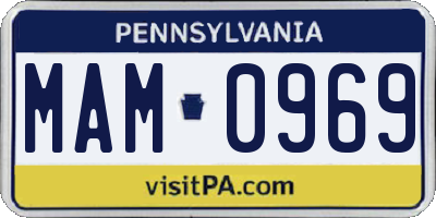 PA license plate MAM0969