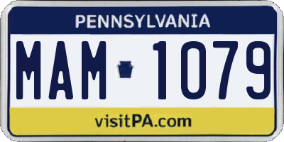 PA license plate MAM1079